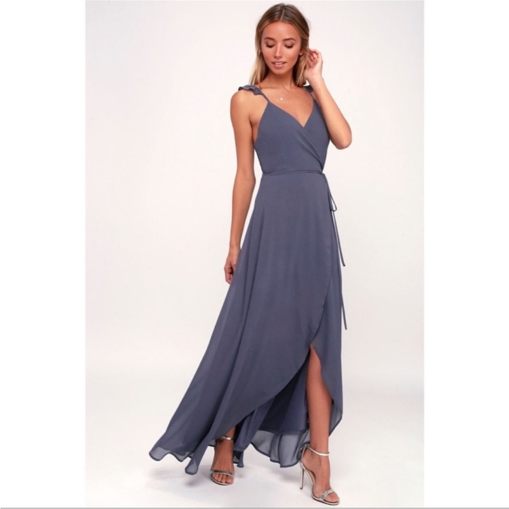 Lulu’s Here's To Us Rose High-Low Wrap Dress